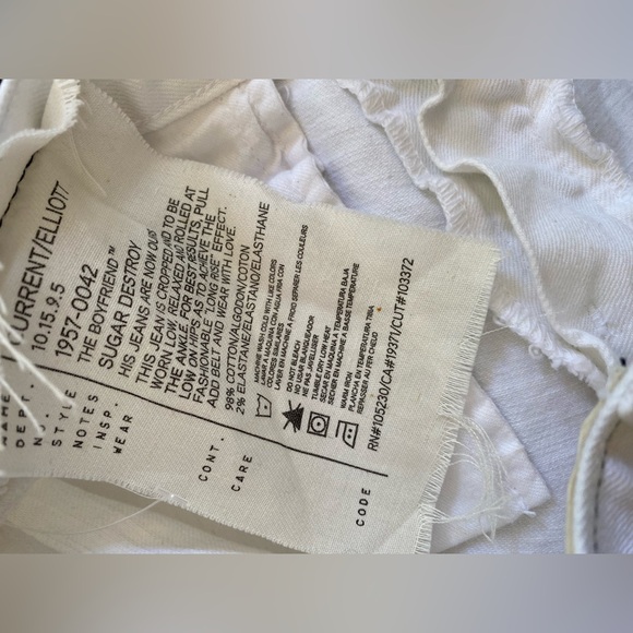 Current/Elliott The Boyfriend Jean In Sugar Destroy 0 NWT - Picture 4 of 5